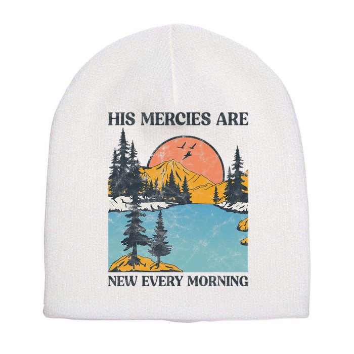 His Mercies Are New Every Morning Bible Verse Christian Short Acrylic Beanie