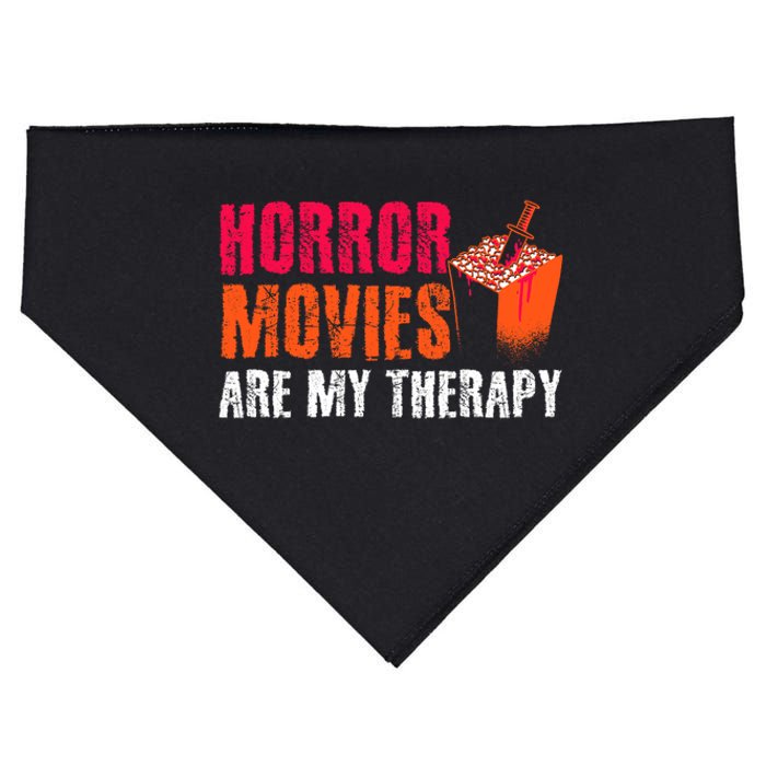 Horror Movies Are My Therapy Movie Fan Horror Movies USA-Made Doggie Bandana