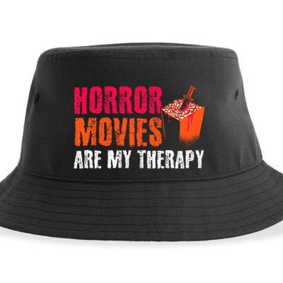 Horror Movies Are My Therapy Movie Fan Horror Movies Sustainable Bucket Hat