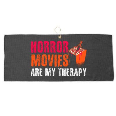 Horror Movies Are My Therapy Movie Fan Horror Movies Large Microfiber Waffle Golf Towel