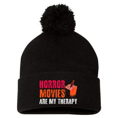 Horror Movies Are My Therapy Movie Fan Horror Movies Pom Pom 12in Knit Beanie