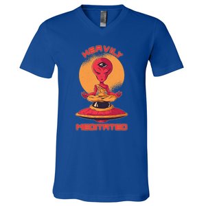 Heavily Meditated Alien Meditation Great Gift V-Neck T-Shirt