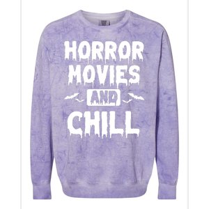 Horror Movies And Chill Colorblast Crewneck Sweatshirt