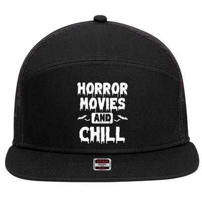 Horror Movies And Chill 7 Panel Mesh Trucker Snapback Hat