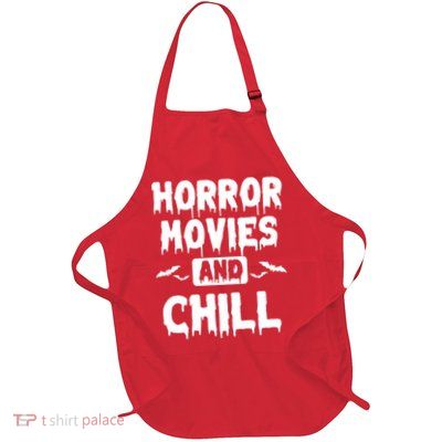 Horror Movies And Chill Full-Length Apron With Pockets