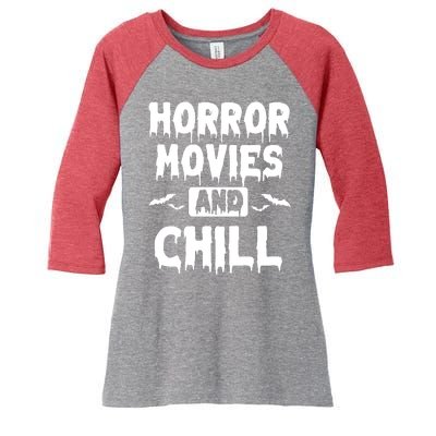 Horror Movies And Chill Women's Tri-Blend 3/4-Sleeve Raglan Shirt