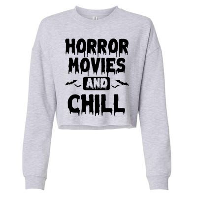 Horror Movies And Chill Cropped Pullover Crew