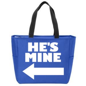 He's Mine Arrow Pointing Left Matching Couple He's Mine Cute Gift Zip Tote Bag