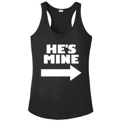 He's Mine Arrow Pointing Right Matching Couple He's Mine Gift Ladies PosiCharge Competitor Racerback Tank