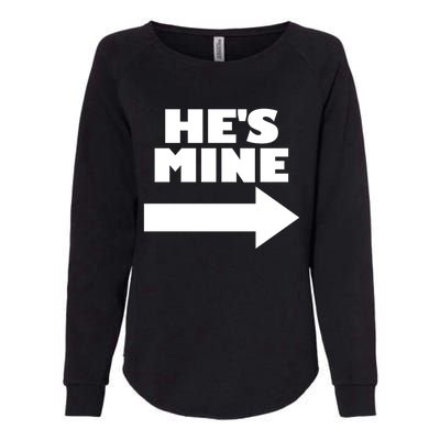 He's Mine Arrow Pointing Right Matching Couple He's Mine Gift Womens California Wash Sweatshirt