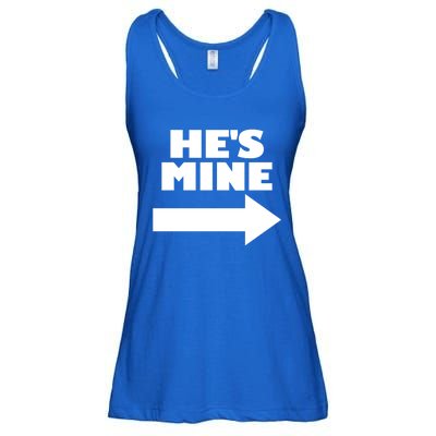 He's Mine Arrow Pointing Right Matching Couple He's Mine Gift Ladies Essential Flowy Tank