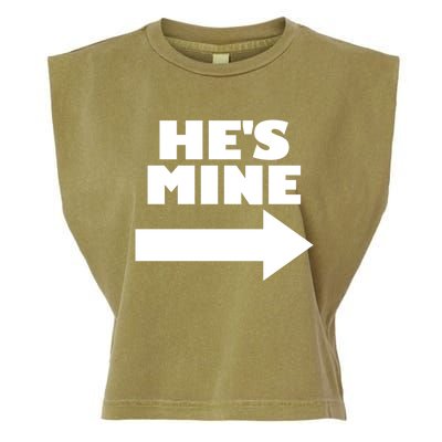 He's Mine Arrow Pointing Right Matching Couple He's Mine Gift Garment-Dyed Women's Muscle Tee