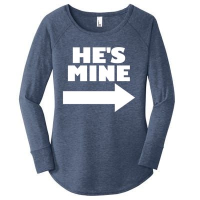 He's Mine Arrow Pointing Right Matching Couple He's Mine Gift Women's Perfect Tri Tunic Long Sleeve Shirt