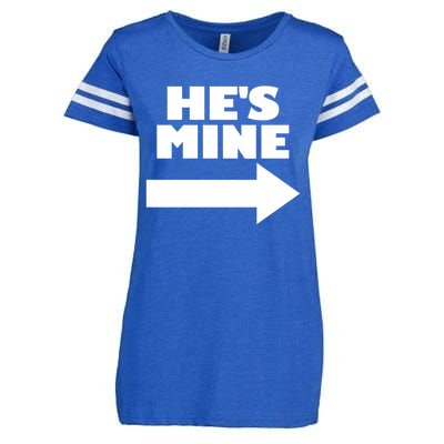 He's Mine Arrow Pointing Right Matching Couple He's Mine Gift Enza Ladies Jersey Football T-Shirt