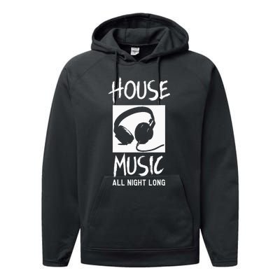 House Music All Night Long Dj Performance Fleece Hoodie