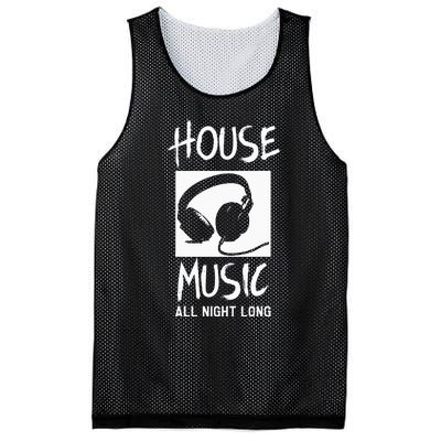 House Music All Night Long Dj Mesh Reversible Basketball Jersey Tank