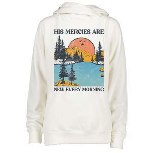 His Mercies Are New Every Morning Bible Verse Christian Womens Funnel Neck Pullover Hood