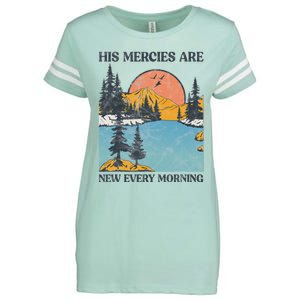 His Mercies Are New Every Morning Bible Verse Christian Enza Ladies Jersey Football T-Shirt