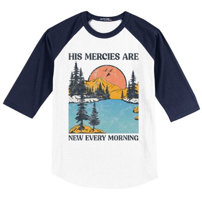 His Mercies Are New Every Morning Bible Verse Christian Baseball Sleeve Shirt