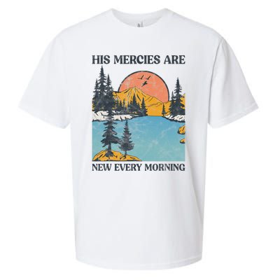 His Mercies Are New Every Morning Bible Verse Christian Sueded Cloud Jersey T-Shirt