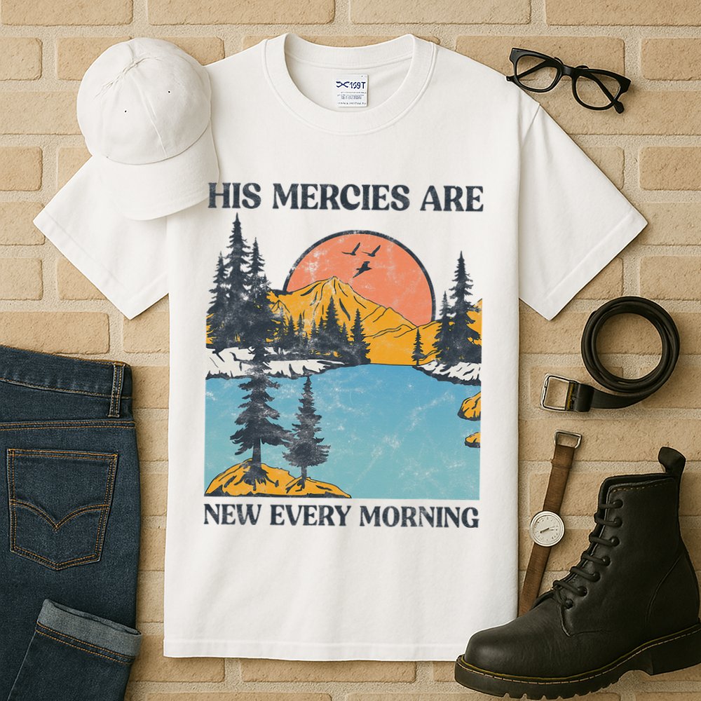 His Mercies Are New Every Morning Bible Verse Christian Tall T-Shirt
