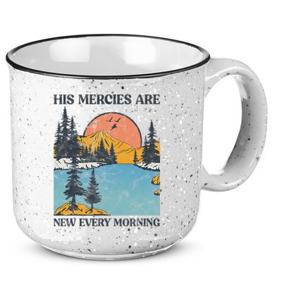 His Mercies Are New Every Morning Bible Verse Christian 15oz Campfire Ceramic Mug