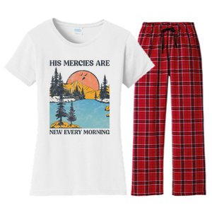 His Mercies Are New Every Morning Bible Verse Christian Women's Flannel Pajama Set