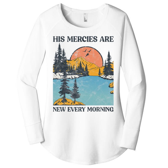 His Mercies Are New Every Morning Bible Verse Christian Women's Perfect Tri Tunic Long Sleeve Shirt