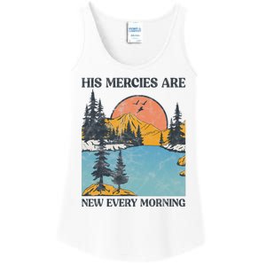 His Mercies Are New Every Morning Bible Verse Christian Ladies Essential Tank