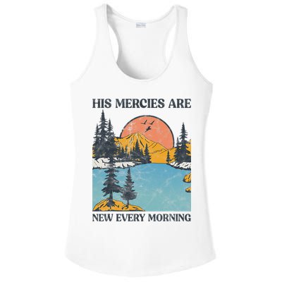 His Mercies Are New Every Morning Bible Verse Christian Ladies PosiCharge Competitor Racerback Tank