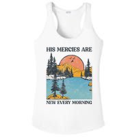 His Mercies Are New Every Morning Bible Verse Christian Ladies PosiCharge Competitor Racerback Tank