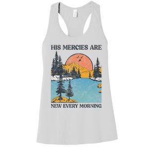 His Mercies Are New Every Morning Bible Verse Christian Women's Racerback Tank