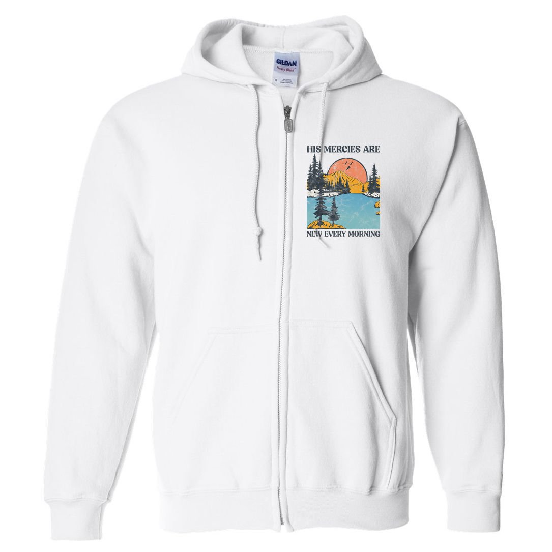 His Mercies Are New Every Morning Bible Verse Christian Full Zip Hoodie