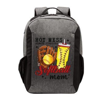 Hot Mess Always Stressed Softball Mom Vector Backpack