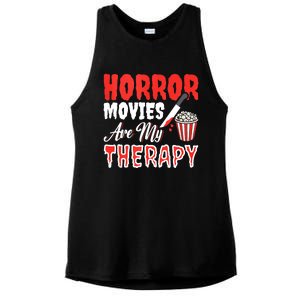 Horror Movies Are My Therapy Horror Movie Lover Ladies PosiCharge Tri-Blend Wicking Tank