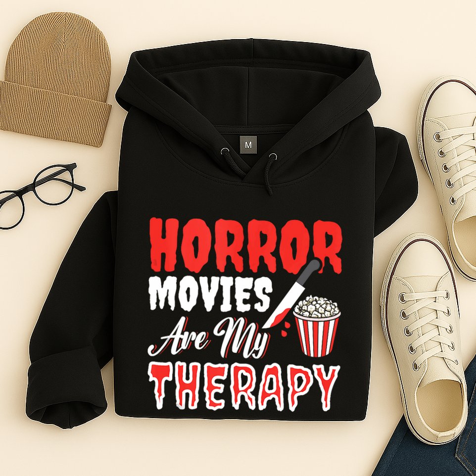 Horror Movies Are My Therapy Horror Movie Lover Hoodie