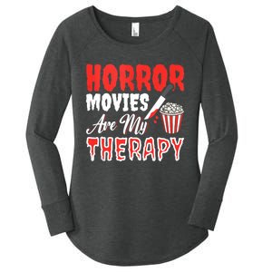 Horror Movies Are My Therapy Horror Movie Lover Women's Perfect Tri Tunic Long Sleeve Shirt