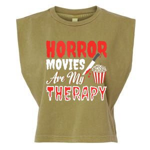 Horror Movies Are My Therapy Horror Movie Lover Garment-Dyed Women's Muscle Tee