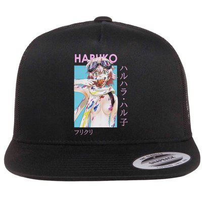 Haruko Messy Art Flat Bill Trucker Hat