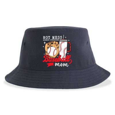Hot Mess Always Stressed Baseball Mom Sustainable Bucket Hat