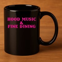 Hood Music And Fine Dining Pink Apparel 11oz C Handle Ceramic Mug