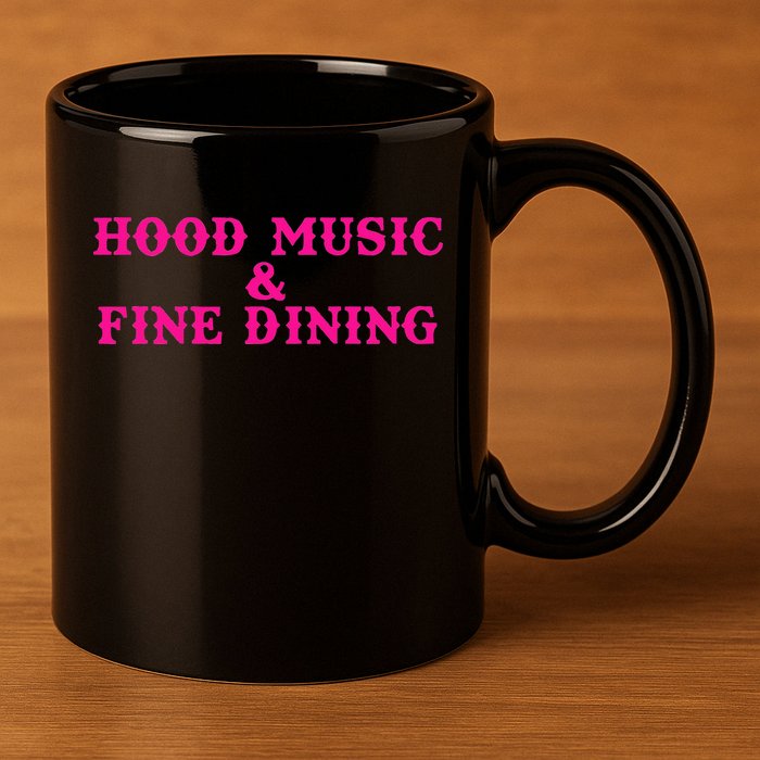 Hood Music And Fine Dining Pink Apparel 11oz C Handle Ceramic Mug