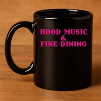 Hood Music And Fine Dining Pink Apparel 11oz C Handle Ceramic Mug