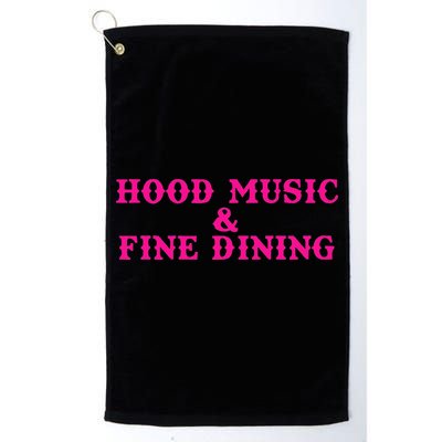 Hood Music And Fine Dining Pink Apparel Golf Towel