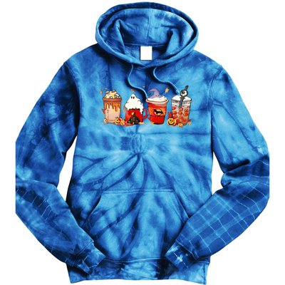 Horror Movie And Coffee Halloween Spooky Season Fall Coffee Gift Tie Dye Hoodie