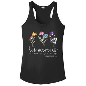 his mercies are new every morning Bible verse Quotes Ladies PosiCharge Competitor Racerback Tank