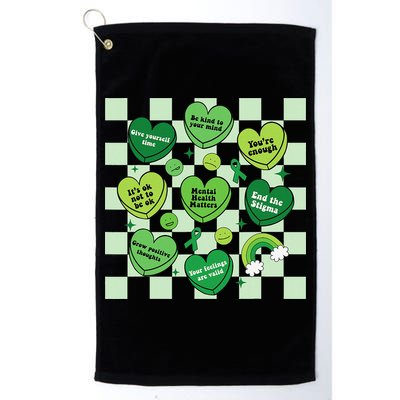 Health Matters Awareness Heart Green Ribbon Mental Golf Towel