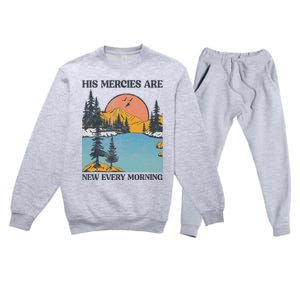 His Mercies Are New Every Morning Bible Verse Christian Premium Crewneck Sweatsuit Set