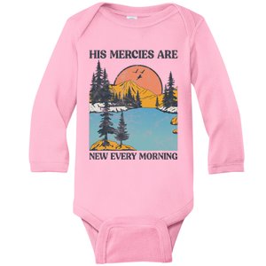 His Mercies Are New Every Morning Bible Verse Christian Baby Long Sleeve Bodysuit