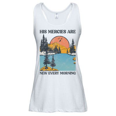 His Mercies Are New Every Morning Bible Verse Christian Ladies Essential Flowy Tank
